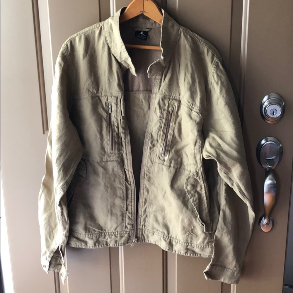 Large Jordan Jumpman khaki fatigue zip jacket